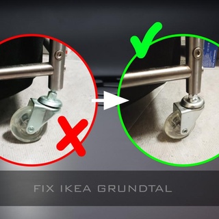 wheel support ikea grundtal hiernaux nicolas Spare Parts Home & Garden Workshop Tools Furniture fix fixing tube m8 nylon chariot trolley laundry 18mm linge roue r parer 50219299 60171433 3d print model - Mito3D