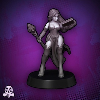 character - human female adventurer wizard malicious mini's Toys & Games Tabletop Characters Creatures Fantasy Universe Board player miniature caster dungeonsanddragons roleplaying warlock dnd sorceress sorcerer 3d print model - Mito3D