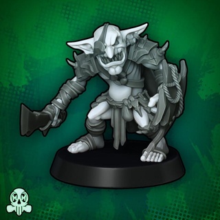 goblin boss malicious mini's Toys & Games Tabletop Characters Creatures Fantasy Universe Board big fighter leader wargaming warrior character warchief 3d print model - Mito3D