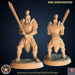 human warrior greatsword 32mm my3dprintforge Toys & Games Tabletop Characters Creatures Fantasy Universe Board Store fantasy great long man model sword miniature resin warcraft pathfinder pre-supported 3d print model - Mito3D