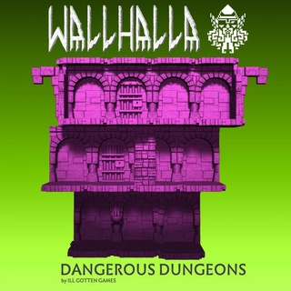 wallhalla dangerous dungeons ill gotten games display dragons fantasy medieval miniatures modular rpg terrain wargames wargaming warhammer supportless boardgames roleplaying tabletop shelves shelving ttrpg 3d print model - Mito3D