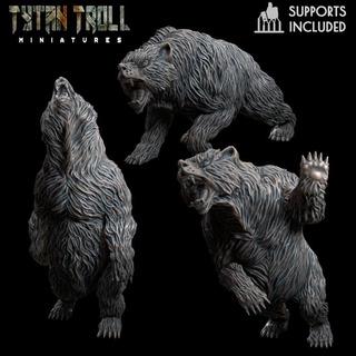 bear pack pre-supported tytantroll miniatures Toys & Games Tabletop Characters Creatures Fantasy Universe Board animal creature fantasy ursa sculpt 32mm woodland curse strahd spiritbear 3d print model - Mito3D