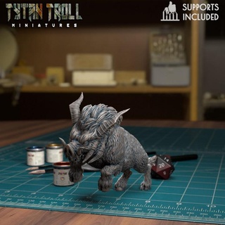 boar 02 pre-supported tytantroll miniatures Toys & Games Tabletop Characters Creatures Fantasy Universe Board Store board creature dragons dungeons fantasy scale minis creatures dnd 32mm woodland 3d print model - Mito3D