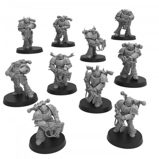 palatine sound warriors - presupported thatevilone Toys & Games Tabletop Characters Creatures Sci-Fi Universe Board armour children noise scale iron power perfect chaos 28mm true emperors heresy renegade genewarrior basscannon wub nuscale 3d print model - Mito3D