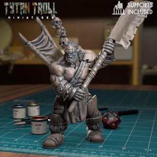 orc rider unmounted pre-supported tytantroll miniatures Toys & Games Tabletop Characters Creatures Fantasy Universe Board Store axe creature fantasy weapons minis dnd 32mm hoard greenskins 3d print model - Mito3D