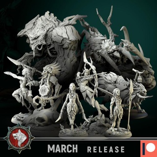 barren raiders bundle 13 unique miniatures 32mm 75mm pre-supported white werewolf tavern Toys & Games Tabletop Characters Creatures Fantasy Universe Board Store archer fantasy female rpg set troll male spider tabletop wargame dnd trolls ttrpg dndmonsters wowtroll 3d print model - Mito3D