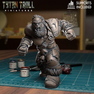 orc brawler pre-supported tytantroll miniatures Toys & Games Tabletop Characters Creatures Fantasy Universe Board Store fantasy mini scale minis creatures dnd 32mm hoard unarmed greenskins 3d print model - Mito3D