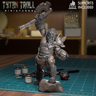 warcry orc pre-supported tytantroll miniatures Toys & Games Tabletop Characters Creatures Fantasy Universe Board Store armour creature dragons dungeons mini scale warcraft shoulder minis dnd 32mm hoard screaming greenskins 3d print model - Mito3D