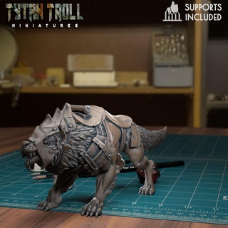 orc rider mount pre-supported tytantroll miniatures Toys & Games Tabletop Characters Creatures Fantasy Universe Board Store fantasy wolf mounts dnd greenskins roll20 blizzardy 3d print model - Mito3D