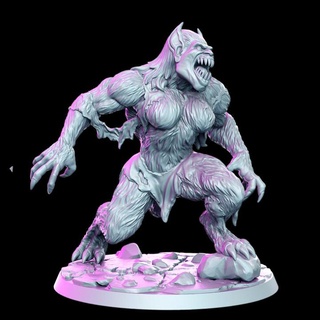 kadın kurt canavarı 32mm dnd rn Estudio oyuncaklar oyunlar masaüstü karakterler yaratıklar fantezi Evren yazı tahtası rpg Cadı 3d print model - Mito3D