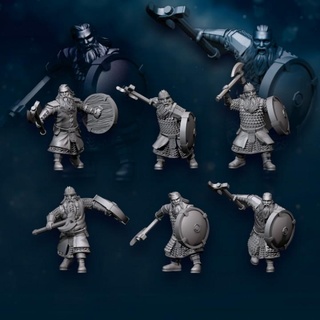 6x inverso guerreiros digital deram jogos brinquedos tampo mesa personagens criaturas fantasia universo borda miniaturas 3dprint anão patreon anões davalegames 3d print model - Mito3D