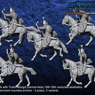 turko-mongol dark elfs - medium armored mounted archers erramir orlans Toys & Games Tabletop Characters Creatures Fantasy Universe Board fantasy 28mm 3d print model - Mito3D