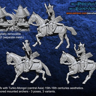 turko-mongol dark elfs - light mounted archers erramir orlans Toys & Games Tabletop Characters Creatures Fantasy Universe Board fantasy wargames 28mm 3d print model - Mito3D