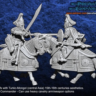 turko-mongol dark elfs - mounted commander erramir orlans Toys & Games Tabletop Characters Creatures Fantasy Universe Board cavalry general 3d print model - Mito3D