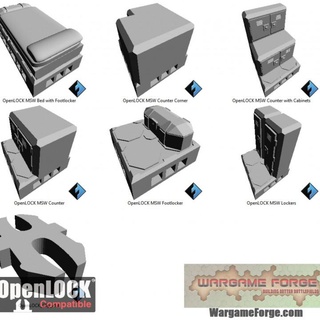 footlockers containers & openlock modular sci-fi expansion set 28mm wargame forge Toys Games Tabletop Characters Creatures Sci-Fi Universe 3D Printable Terrain Board Store 40k game table terrain top war warhammer necromunda kill team zone skirmish mortalis 3d print model - Mito3D