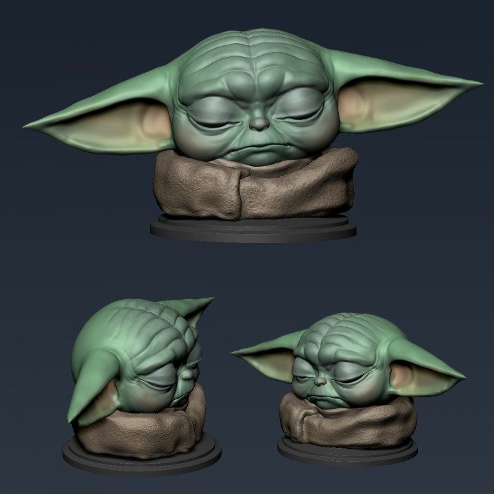 yode f'solo Fan Art Busts printable baby cute movie war yoda 3dprint starwar 3D print model - Mito3D