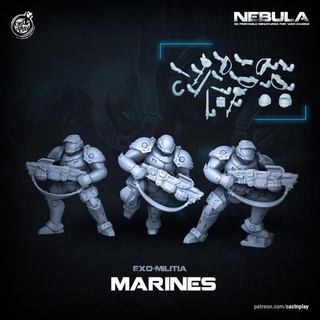exo marines pre-supported nebula cast n play Toys & Games Tabletop Characters Creatures Sci-Fi Universe Board Store wargaming wargame castnplay troopers proxies 3d print model - Mito3D