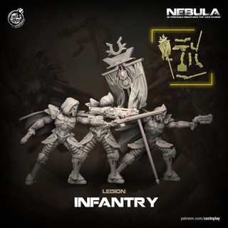 legion infantry pre-supported nebula cast n play Toys & Games Tabletop Characters Creatures Sci-Fi Universe Board Store space scifi wargame castnplay proxy presupported supported proxies 3d print model - Mito3D