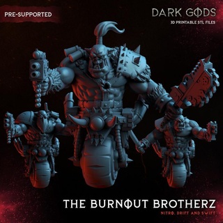 burnout brotherz - dark gods eternal jaydon hill Toys & Games Tabletop Characters Creatures Sci-Fi Universe Board Store 40k orc ork warhammer orcs 32mm orks 3d print model - Mito3D