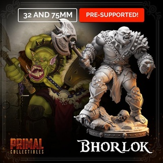 orc - bhorlok masters dungeons quest primal collectibles Toys & Games Tabletop Characters Creatures Fantasy Universe Board classic dragons epic fantasy hero retro rpg war warrior miniature enemy paint boardgame roleplaying tabletop oldschool wargame retrogame tabletopgame classicgame 3d print model - Mito3D