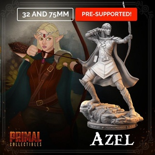 elf- azel - masters dungeons quest primal collectibles Toys & Games Tabletop Characters Creatures Fantasy Universe Board classic dragons elf epic fantasy female hero retro rpg war warrior miniature enemy paint boardgame roleplaying tabletop oldschool wargame retrogame tabletopgame femaleelf classicgame 3d print model - Mito3D