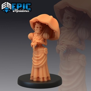 skeleton lady undead noble female bone beauty epic-miniatures Toys & Games Tabletop Characters Creatures Fantasy Universe Board Store fantasy medieval monster rpg warhammer woman sla enemy tabletop dungeon dnd pathfinder npc pre-supported supported pre 3d print model - Mito3D