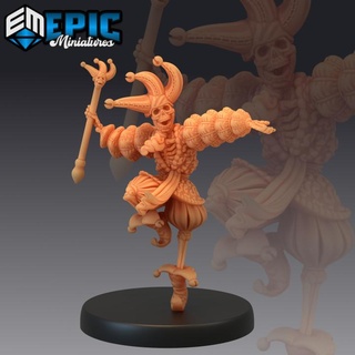skeleton jester undead clown bone comedian epic-miniatures Toys & Games Tabletop Characters Creatures Fantasy Universe Board Store fantasy medieval monster rpg warhammer sla enemy tabletop dungeon dnd pathfinder npc pre-supported supported pre 3d print model - Mito3D