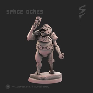 space ogre - boss thesurrealfactory Toys & Games Tabletop Characters Creatures Fantasy Universe Board Store creature gun sci-fi officer 3d print model - Mito3D