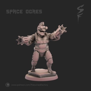 space ogre - pyro thesurrealfactory Toys & Games Tabletop Characters Creatures Sci-Fi Universe Board Store creature futuristic sci-fi flamethrower 3d print model - Mito3D