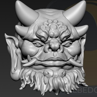 oni Yokai 01 porra tampo mesa personagens criaturas fantasia universo loja ventilador arte bustos cabeça monstro orc 3dprint esculturap 3d print model - Mito3D