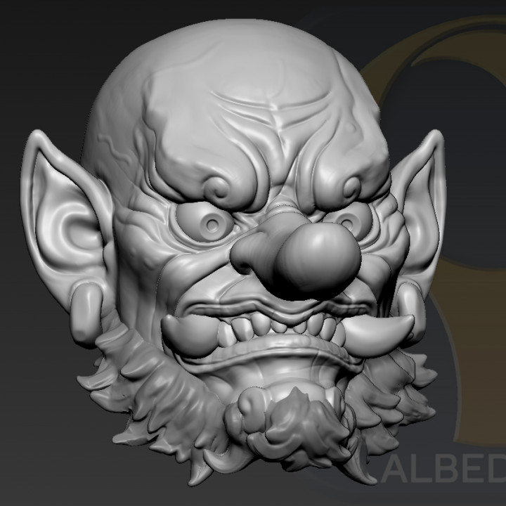 oni Yokai 02 porra tampo mesa personagens criaturas fantasia universo loja ventilador arte bustos cabeça monstro parede tengu japonês 3D print model - Mito3D