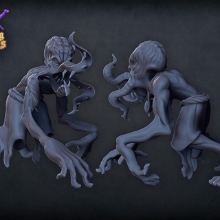 vampírico Mindflayer juego rol miniaturas juguetes juegos mesa caracteres criaturas fantasía universo tablero cerebro criatura gótico horror monstruo vampiro miniatura resina dnd ventosa presupuesto 3d print model - Mito3D