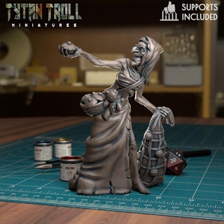 witch child snatcher pre-supported tytantroll miniatures Toys & Games Tabletop Characters Creatures Fantasy Universe Board Store fantasy master rpg wargaming cage tabletop minis dungeon 32mm hag barovia 3d print model - Mito3D