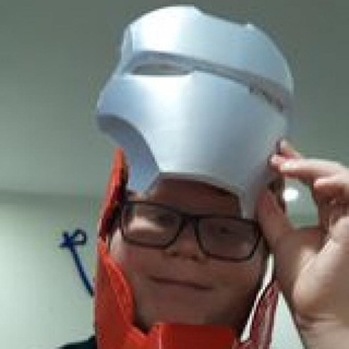 hombre Acero casco justin Hazenstab ventilador Arte accesorios cosplay disfraz cabeza hierro 3d print model - Mito3D