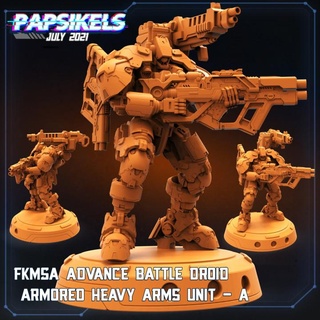 fkmsa advance battle droid armored heavy arms unit - papsikels miniatures Toys & Games Tabletop Characters Creatures Sci-Fi Universe Board Store modular robot wargaming mech 3d print model - Mito3D