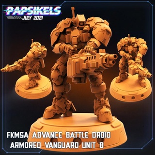 fkmsa advance battle droid armored vanguard unit - b papsikels miniatures Toys & Games Tabletop Characters Creatures Sci-Fi Universe Board Store modular robot wargaming mecha wagame 3d print model - Mito3D