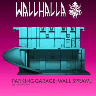 wallhalla wall sprawl parking garage ill gotten games display dragons dungeons miniatures modern modular rpg terrain wargames wargaming warhammer supportless boardgames roleplaying tabletop shelves shelving post-apocalyptic ttrpg 3d print model - Mito3D