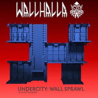 wallhalla wall sprawl undercity ill gotten games display dragons dungeons fantasy miniatures modern modular rpg sci-fi terrain wargames wargaming supportless roleplaying tabletop shelves shelving post-apocalyptic ttrpg 3d print model - Mito3D