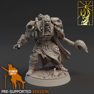 wakaturu tribe justicar titan forge miniatures Store barbarian fighter hero warrior shaman 3d print model - Mito3D