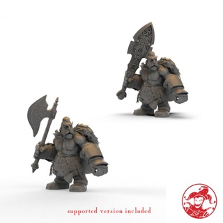 dwarf clan soldier 2 weapon versions 1 inch base 28 32 mm height medium miniature 2moronic miniatures board dragons dungeons fantasy game mini rpg tabletop d&d pathfinder dwarves 5e pre-supported swargard 3d print model - Mito3D