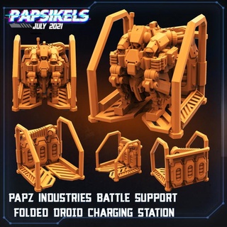 fkmsa batalla droide doblada cargando estación papsikels miniaturas robot 3d print model - Mito3D