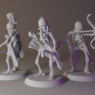 skeleton archer set supported free stormforge minis Toys & Games Tabletop Characters Creatures Fantasy Universe Board bone bones dragons dungeons miniatures undead dead boardgame tabletop d&d archers warriors necromancer fighters skeletons 3d print model - Mito3D