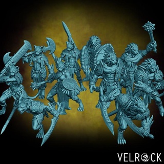 leonin tribe presupported velrock art miniatures Store barbarian fantasy fighter shield spear tribal warrior priest d&d dnd dungeons dragons priestess cleric healer catfolk tabaxi anthro supported lionfolk 3d print model - Mito3D