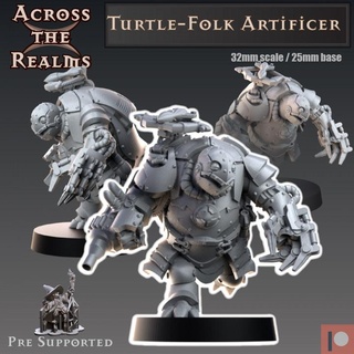 turtle-folk artificer across realms Toys & Games Tabletop Characters Creatures Fantasy Universe Board Store gaming rpg miniature tabletop dnd pathfinder tortle 5e armorer 3d print model - Mito3D