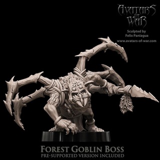 forest goblin boss avatars war Toys & Games Tabletop Characters Creatures Fantasy Universe Board Store dragons dungeons fantasy mini old rpg school warhammer miniature age arena supports wargame dnd 9th aos ttrpg kow presupported pre-supported supported ninth deathmatch aow avatarsofwar 3d print model - Mito3D