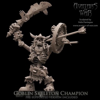 goblin skeleton champion avatars war Toys & Games Tabletop Characters Creatures Fantasy Universe Board Store dragons dungeons fantasy mini old rpg school undead vampire warhammer miniature age arena supports dnd 9th aos ttrpg kow presupported pre-supported counts supported ninth deathmatch aow avatarsofwar 3d print model - Mito3D