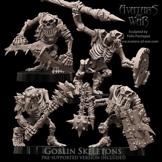 goblin skeletons avatars war Toys & Games Tabletop Characters Creatures Fantasy Universe Board Store dragons dungeons fantasy mini old rpg school skeleton undead vampire warhammer miniature age arena supports wargame dnd 9th aos ttrpg kow presupported pre-supported counts supported ninth deathmatch aow avatarsofwar 3d print model - Mito3D