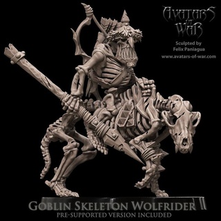 goblin skeleton wolfrider avatars war Toys & Games Tabletop Characters Creatures Fantasy Universe Board Store dragons dungeons fantasy mini old rpg school undead vampire warhammer miniature age arena supports wargame dnd 9th aos ttrpg kow presupported pre-supported counts supported ninth deathmatch aow avatarsofwar 3d print model - Mito3D
