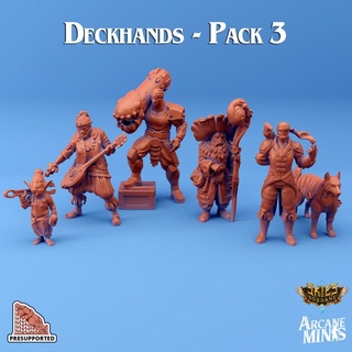 deckhands - pack 3 arcane minis Toys & Games Tabletop Characters Creatures Fantasy Universe Board Store dog dragon dragons dungeons goblin human roleplay rpg steampunk crystal mechanic dungeon d&d 28mm dnd 35mm goliath healer 32mm bionic bionics gunner 5e warforged airships presupported pre-supported arcanapunk magipunk magitech sordane supported titaran shardforged skies sordalite arcana quartermaster deckhand 3d print model - Mito3D