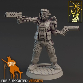 cyber forge cree evil mortimer titan miniatures Tabletop Characters & Creatures Store hero rpg sci-fi sky space star hunter scifi wars boardgame bounty wargame scum renegade 3d print model - Mito3D